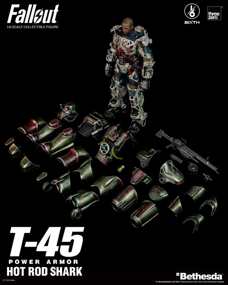 Fallout figurine FigZero 1/6 T-45 Hot Rod Shark Power Armor 37 cm