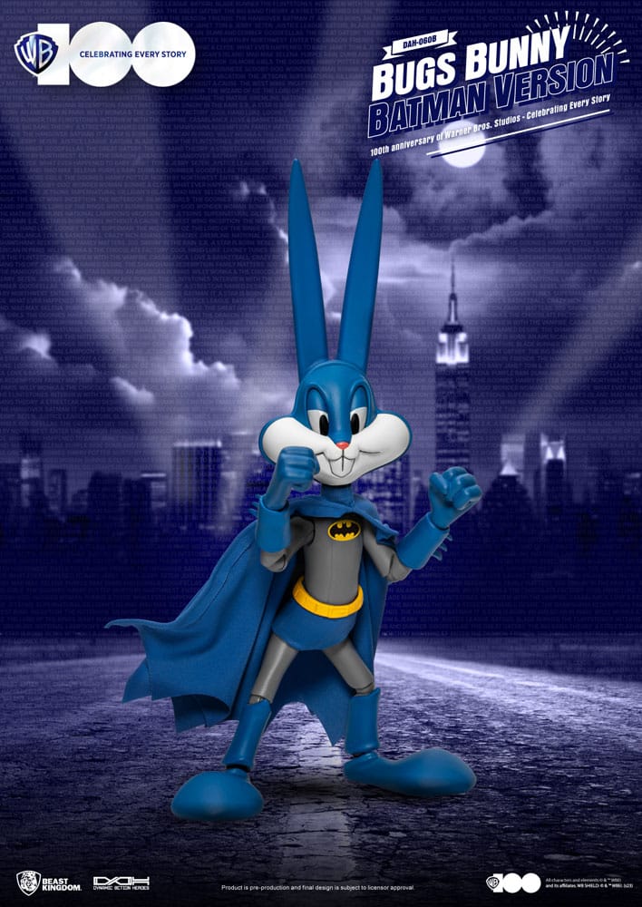 Warner Brothers figurine Dynamic Action Heroes 1/9 100th Anniversary of Warner Bros. Studios Bugs Bunny Batman Ver. 17 cm