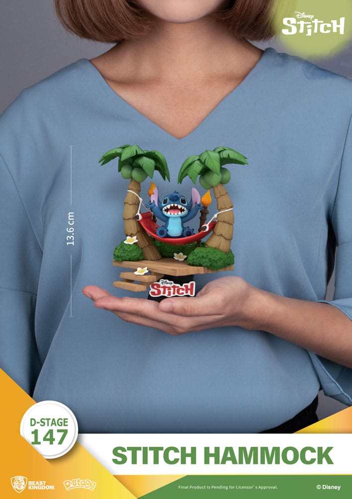 Lilo & Stitch diorama PVC D-Stage Stitch sur Hamac 13 cm