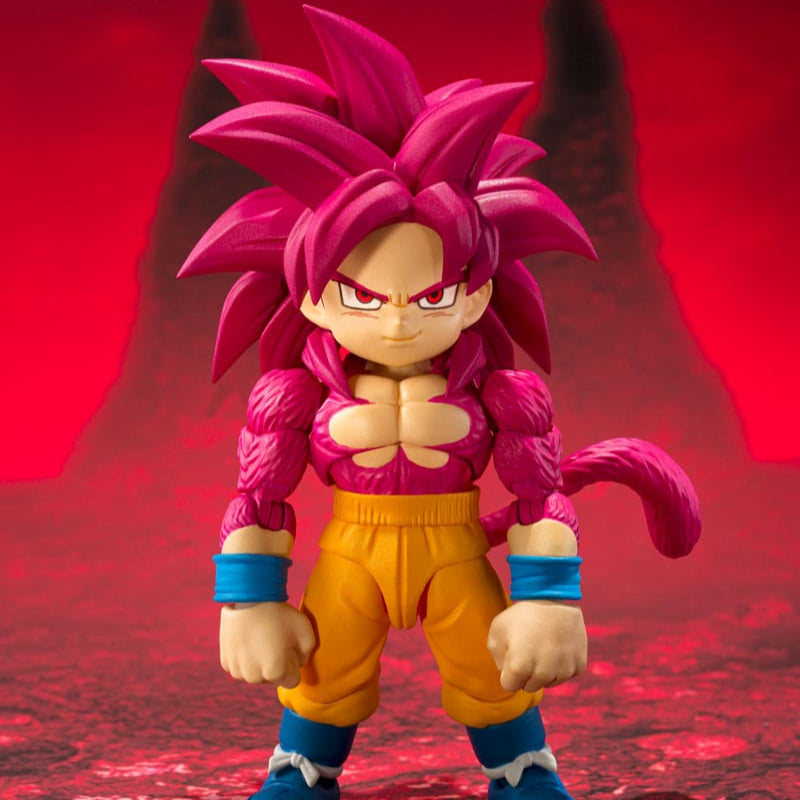 Figurine Dragon Ball Daima SHFiguarts Super Saiyan Niveau 4 Son Goku (mini) 8 cm