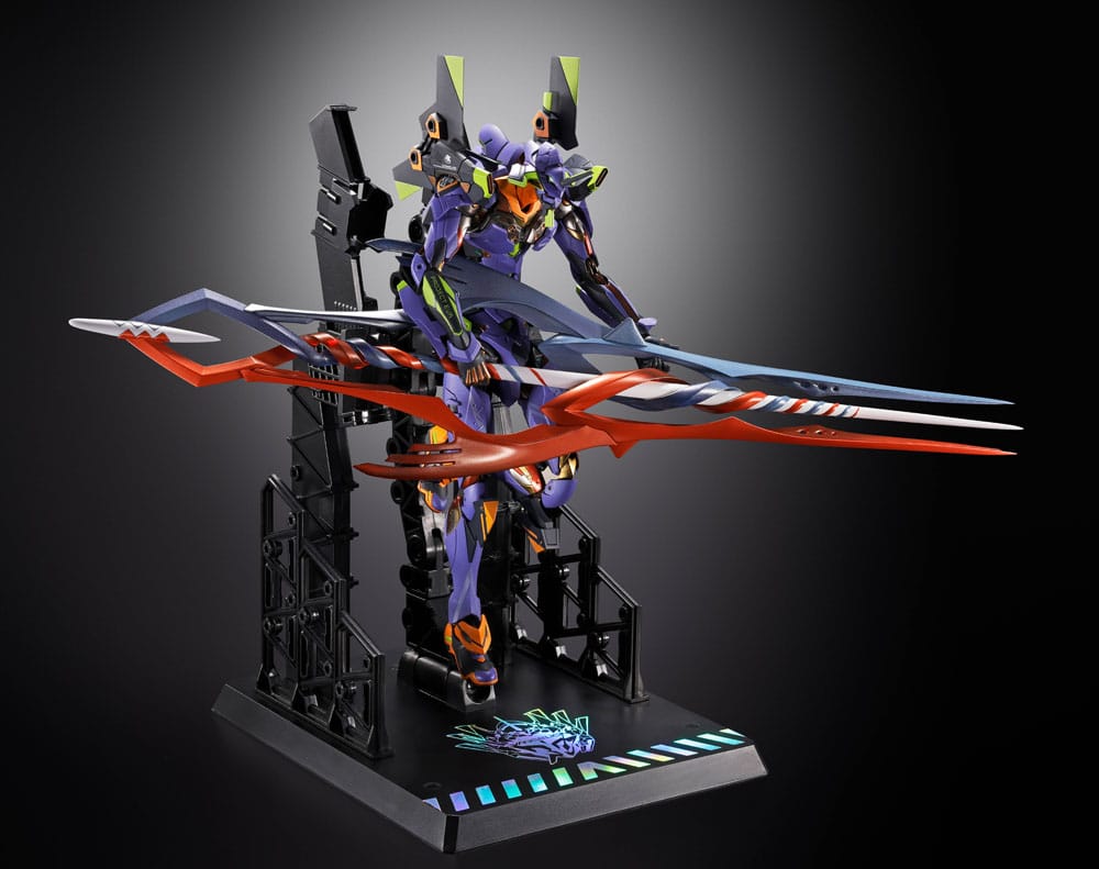 Figurine Neon Genesis Evangelion Diecast Metal Build Eva Test Type-01 30th avec la Lance de Gaius 22 cm