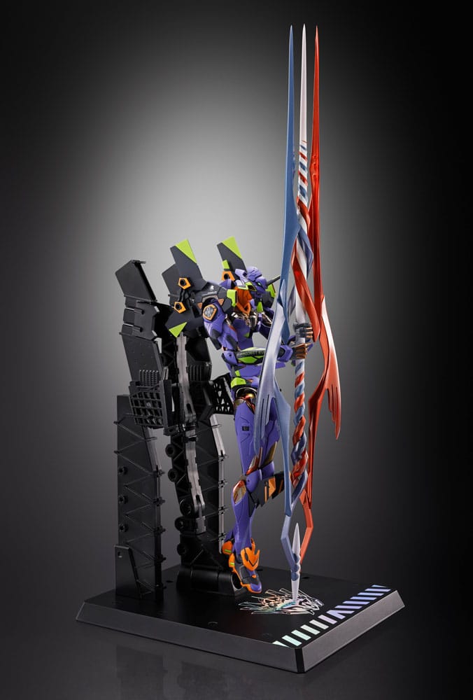 Figurine Neon Genesis Evangelion Diecast Metal Build Eva Test Type-01 30th avec la Lance de Gaius 22 cm