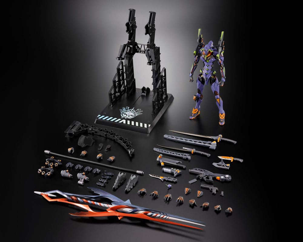 Figurine Neon Genesis Evangelion Diecast Metal Build Eva Test Type-01 30th avec la Lance de Gaius 22 cm