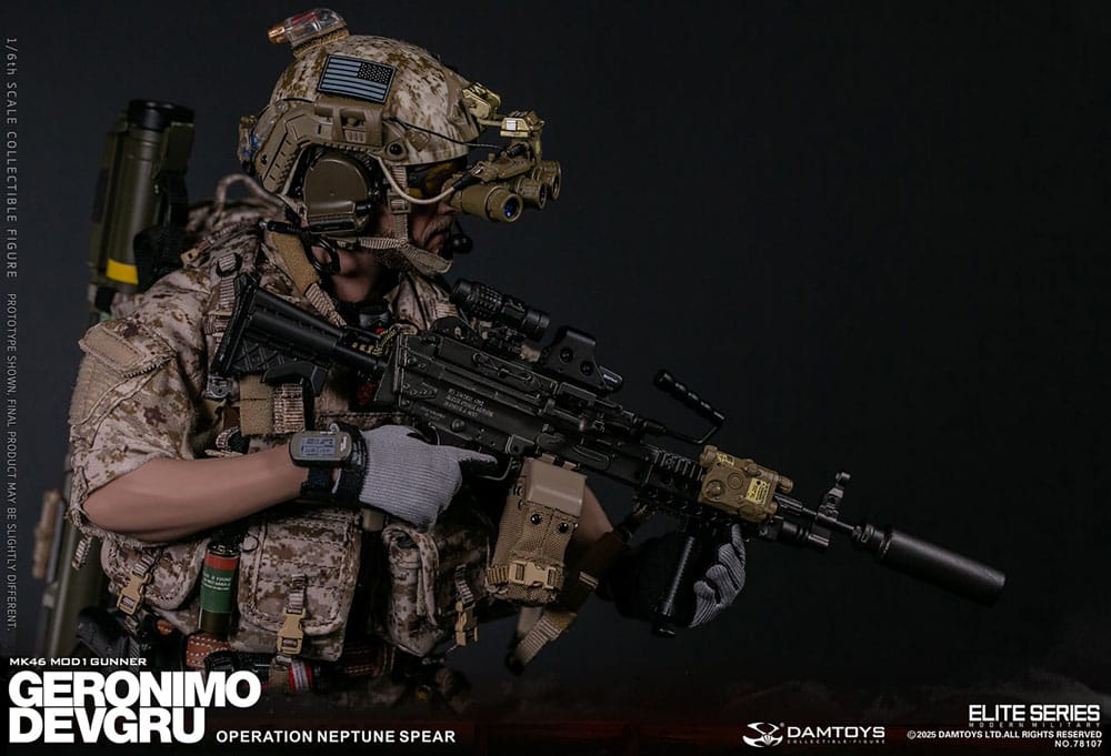 Modern Military figurine 1/6 Geronimo Devgru - MK46 MOD1 Gunner (Operation Neptune Spear) 30 cm