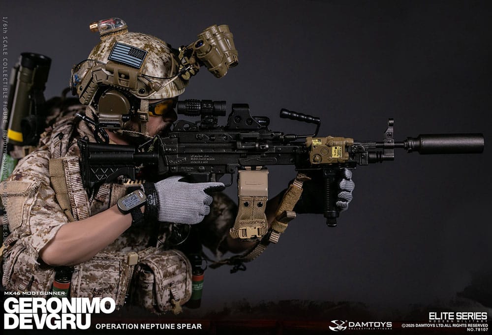 Modern Military figurine 1/6 Geronimo Devgru - MK46 MOD1 Gunner (Operation Neptune Spear) 30 cm