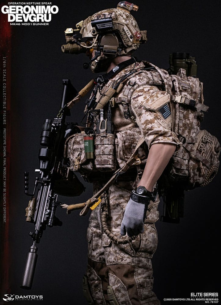 Modern Military figurine 1/6 Geronimo Devgru - MK46 MOD1 Gunner (Operation Neptune Spear) 30 cm