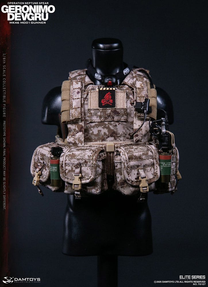 Modern Military figurine 1/6 Geronimo Devgru - MK46 MOD1 Gunner (Operation Neptune Spear) 30 cm