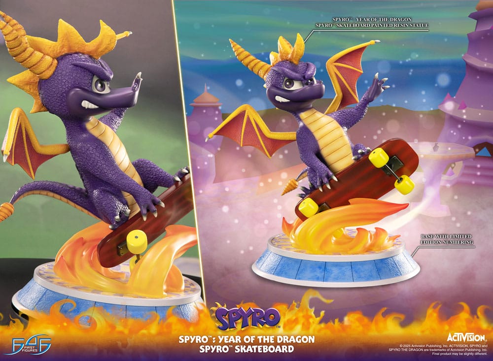 Spyro : L'Année du Dragon statuette PVC Spyro Skateboard 34 cm
