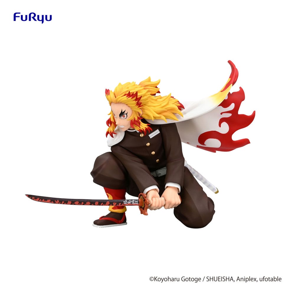 Demon Slayer : statuette Kimetsu no Yaiba Bouchon de nouilles en PVC Rengoku Kyojuro Battle Ver. 10 cm
