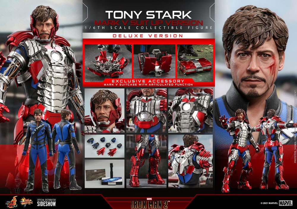 Iron Man 2 figurine Tony Stark (Mark V Suit Up Version)