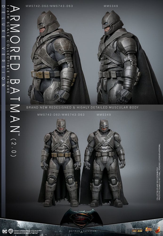 Batman v Superman : L'Aube de la justice figurine Movie Masterpiece 1/6 Armored Batman 2.0 (Deluxe Version) 33 cm