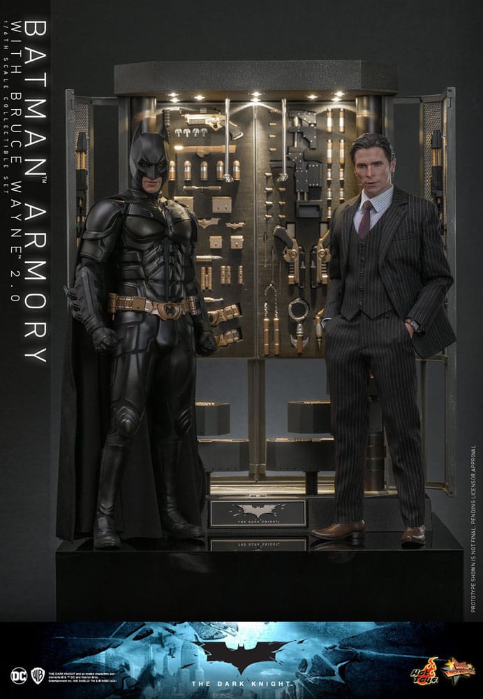 The Dark Knight figurines et diorama Movie Masterpiece 1/6 Batman Armory with Bruce Wayne (2.0) 30 cm