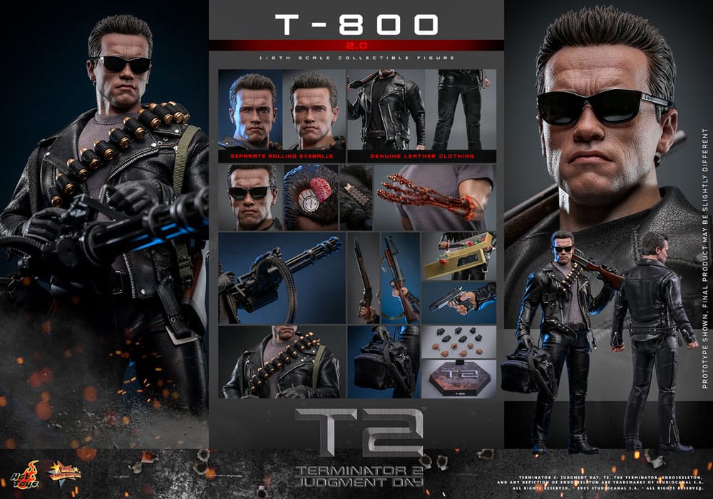 Terminator 2 figurine 1/6 Movie Masterpiece T-800 2.0 32 cm
