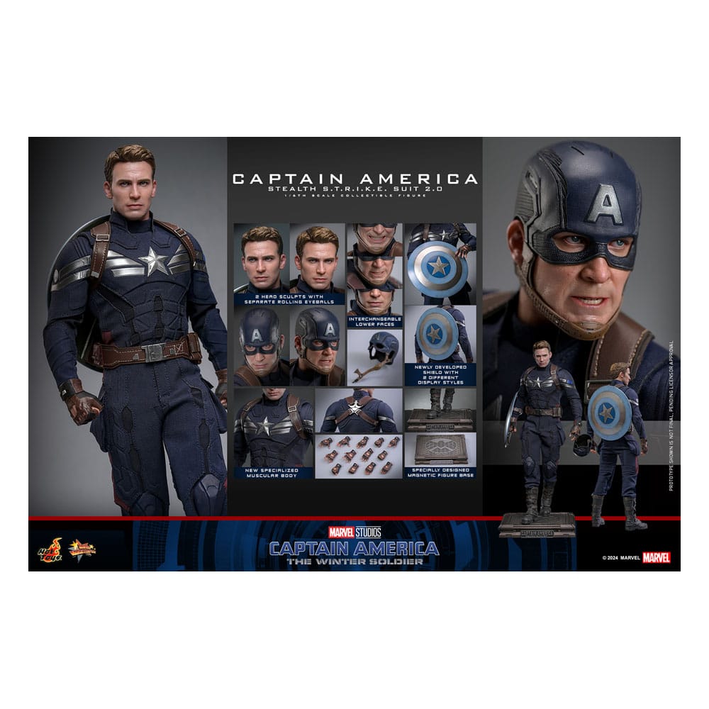 Captain America : Le Soldat de l'hiver figurine Movie Masterpiece1/6 Captain America (Stealth STRIKE Suit) 2.0 31 cm