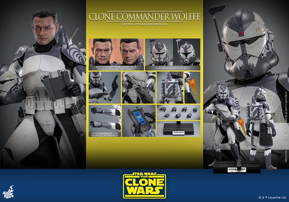 Figurine Star Wars : La Guerre des Clones 1/6 Commandant Clone Wolffe 30 cm