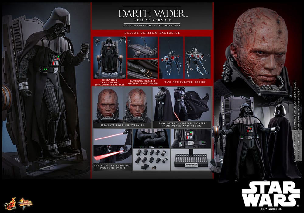Star Wars, épisode III : La Revanche des Sith figurine Movie Masterpiece 1/6 Darth Vader (Deluxe Version) 35 cm