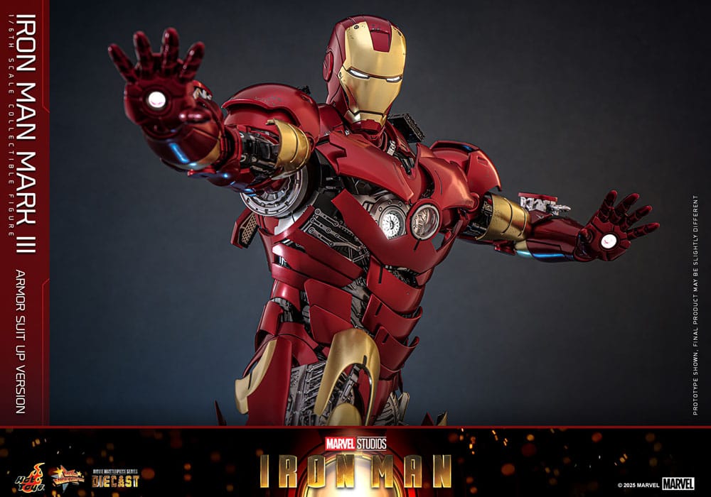 Figurine Iron Man Movie Masterpiece Diecast 1/6 Iron Man Mark III (Version Armure) 32 cm