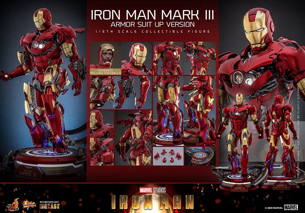 Figurine Iron Man Movie Masterpiece Diecast 1/6 Iron Man Mark III (Version Armure) 32 cm