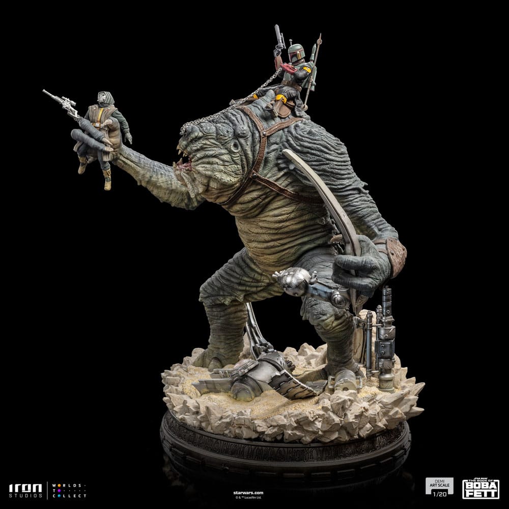 Le Livre de Boba Fett : Statuette Boba Fett & Rancor 38 cm