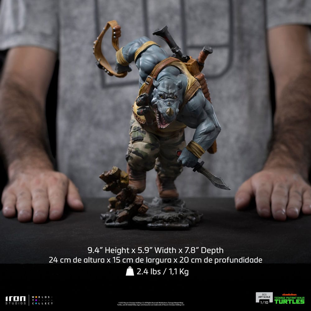 Les Tortues ninja : Statuette Art Scale Rocksteady 24 cm