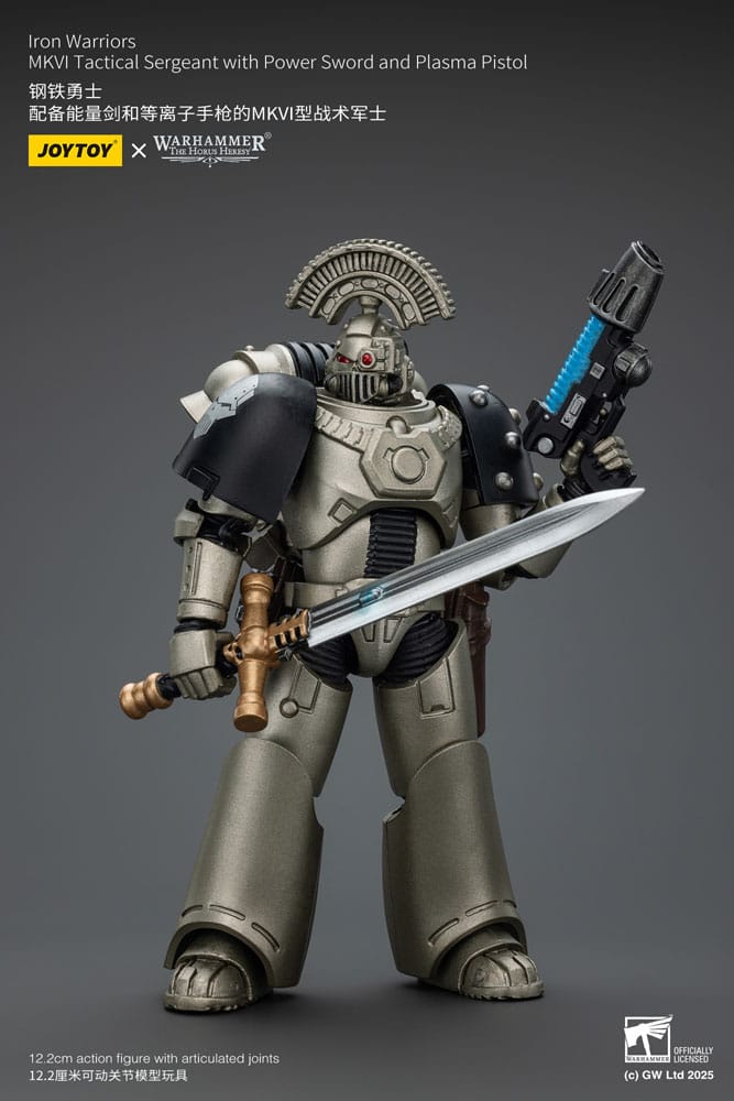 Warhammer The Horus Heresy figurine 1/18 lron Warriors MKVI Tactical Sergeant with Power Sword and Plasma Pistol 12 cm