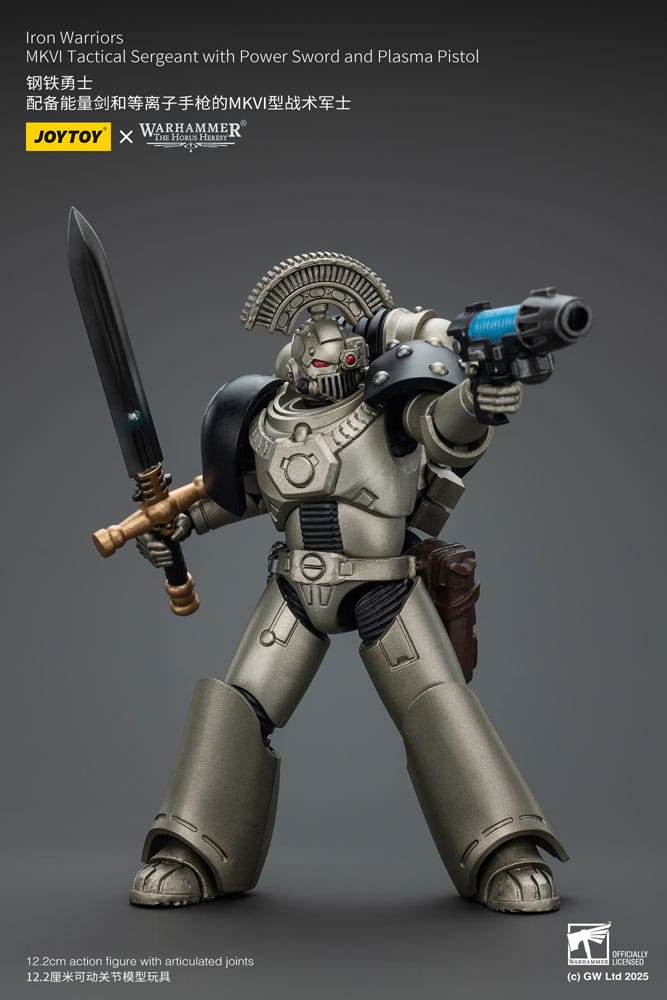 Warhammer The Horus Heresy figurine 1/18 lron Warriors MKVI Tactical Sergeant with Power Sword and Plasma Pistol 12 cm
