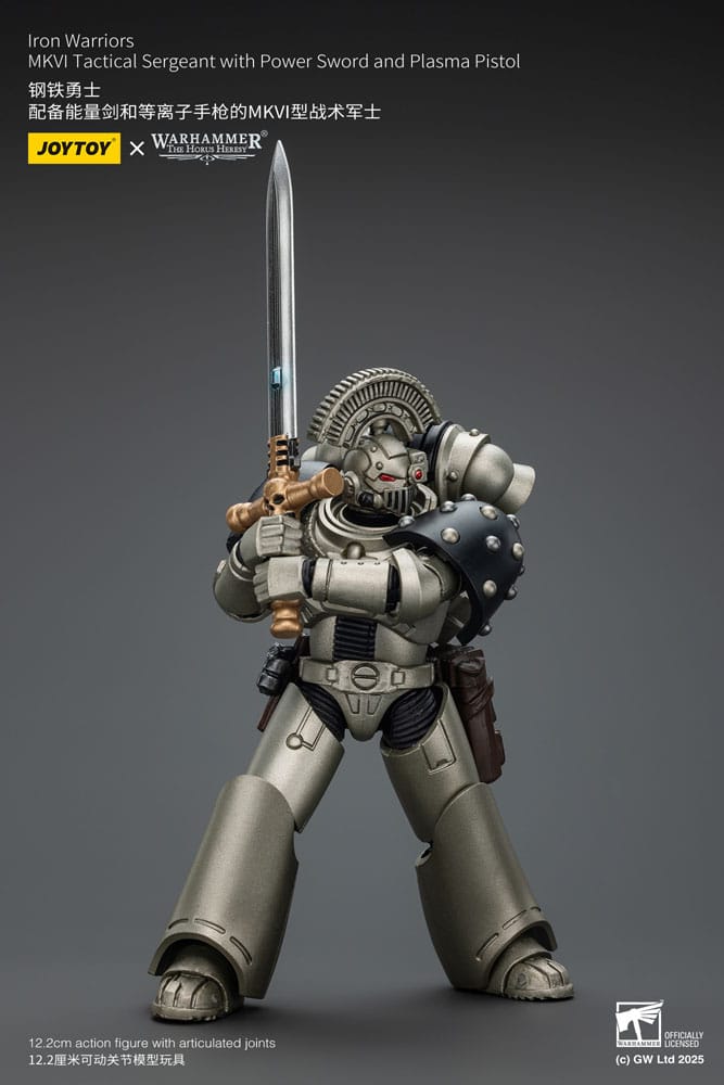 Warhammer The Horus Heresy figurine 1/18 lron Warriors MKVI Tactical Sergeant with Power Sword and Plasma Pistol 12 cm