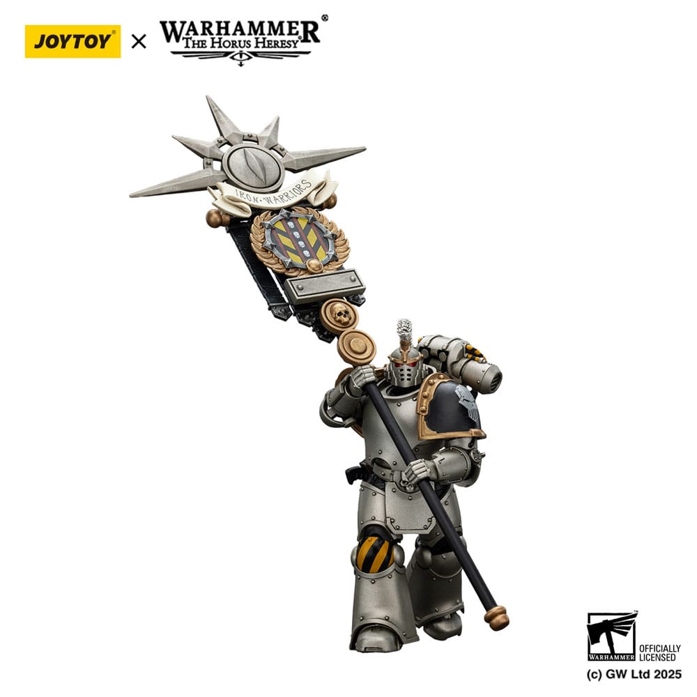 Figurine Warhammer The Horus Heresy 1/18 lron Warriors Command Squad Chosen avec Legion Standard 12 cm