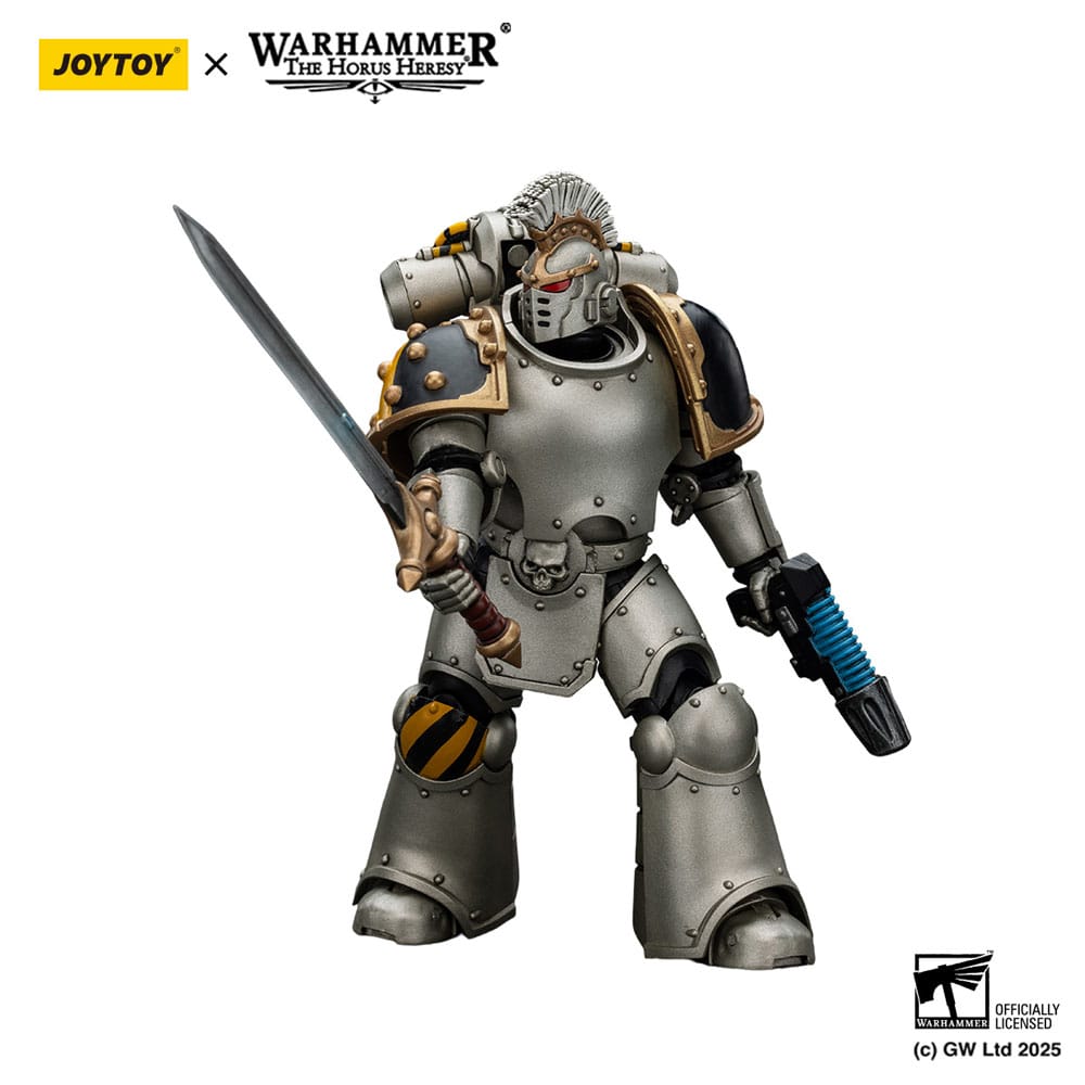Figurine Warhammer The Horus Heresy 1/18 lron Warriors Command Squad Chosen avec Legion Standard 12 cm