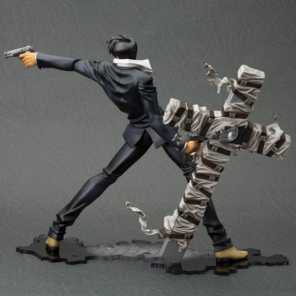 Trigun Badlands Rumble statuette PVC ARTFX J 1/8 Nicholas D. Wolfwood Renewal Package Version 20 cm
