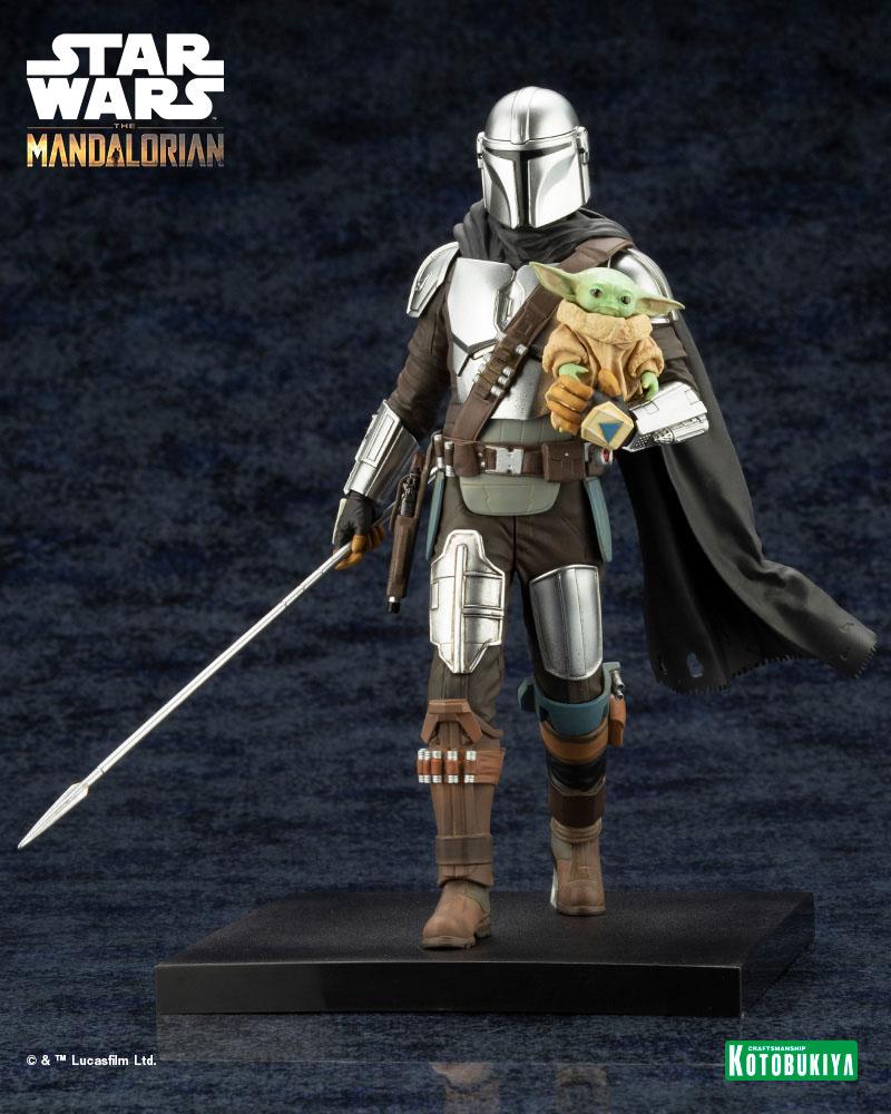 Star Wars The Mandalorian statuette PVC ARTFX 1/10 Mandalorian & Grogu with Beskar Staff 18 cm