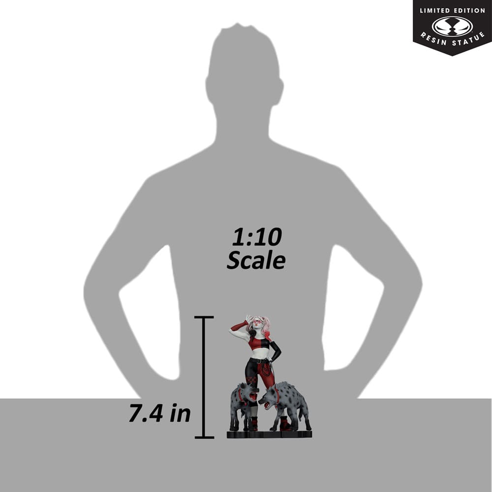 Statuette DC Direct 1/10 Harley Quinn : Harley Quinn Rouge, Blanche & Noire par Jenny Frison 19 cm