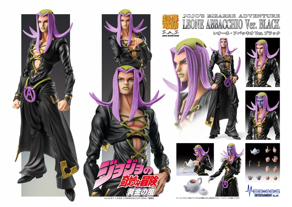 JoJo's Bizarre Adventure Part 5 figurine Super Action Chozokado Leone Abbacchio Black Ver. 16 cm