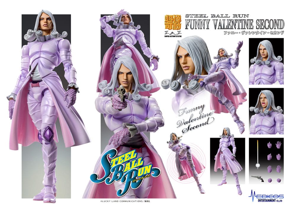 Figurine Steel Ball Run de JoJo's Bizarre Adventure Part 7 Super Action Chozokado Funny Valentine Second 15 cm
