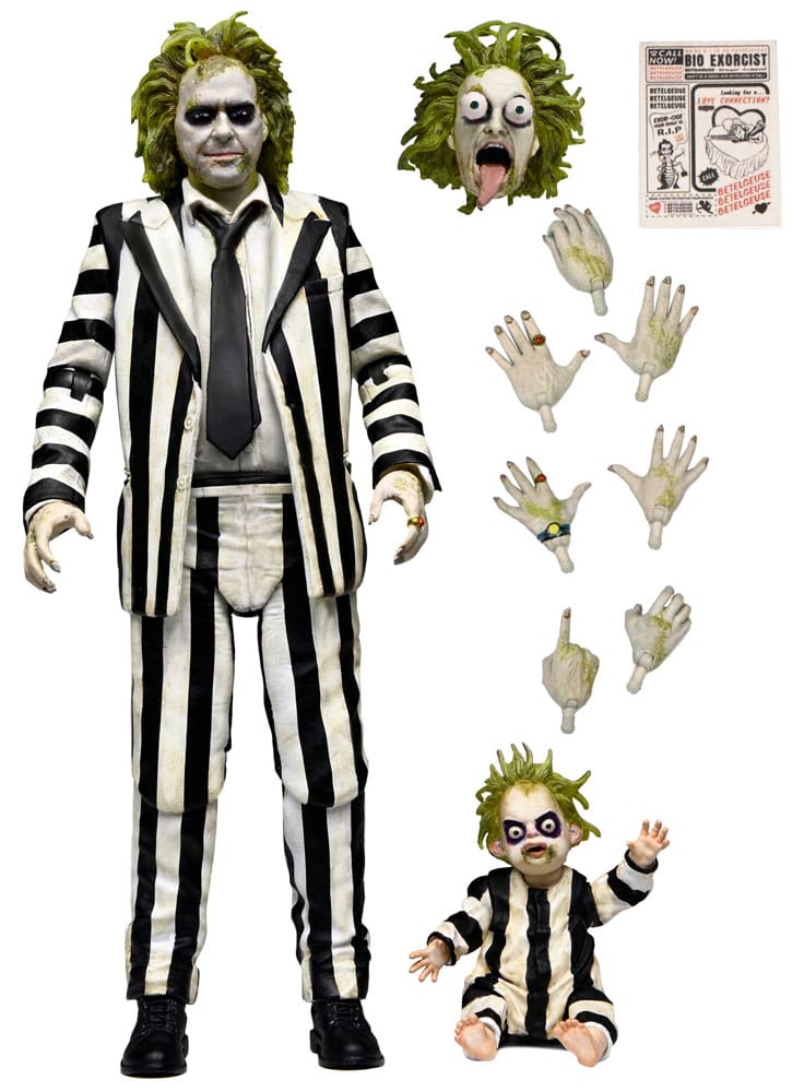 Beetlejuice Beetlejuice figurine 7 Scale Ultimate Striped Suit Beetlejuice 18 cm