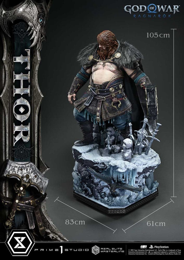 God of War: Ragnarök statuette Real Elite Masterline Series 1/3 Thor 105 cm
