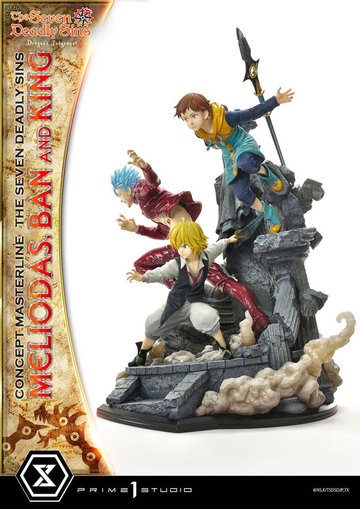 Seven Deadly Sins Concept Masterline Series statuette Meliodas, Ban and King 55 cm