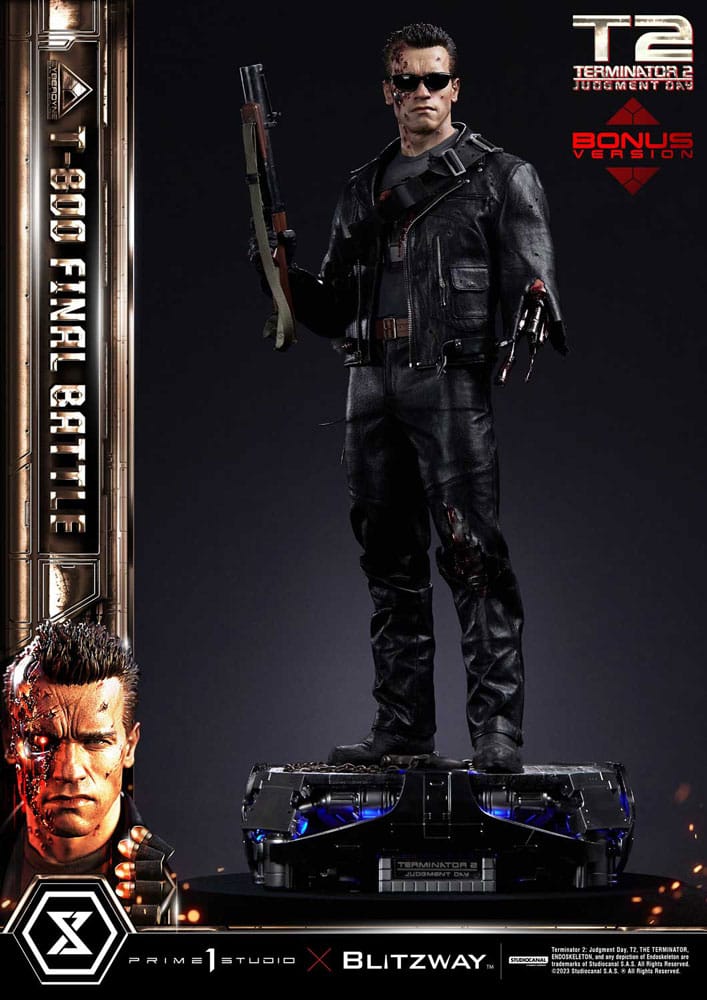 Terminator 2 statuette Museum Masterline Series 1/3 T-800 Final Battle Deluxe Bonus Version 75 cm