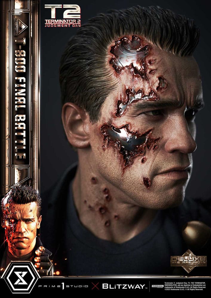 Terminator 2 statuette Museum Masterline Series 1/3 T-800 Final Battle Deluxe Bonus Version 75 cm