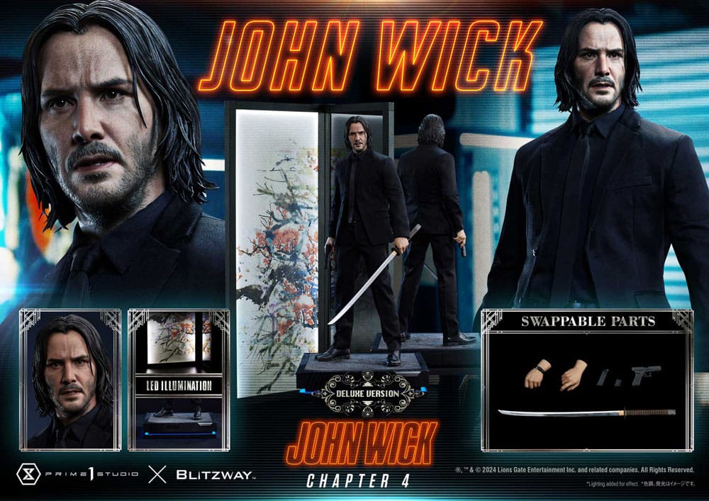 John Wick Chapter 4 statuette Ultimate Premium Masterline Series 1/4 Deluxe Version 54 cm
