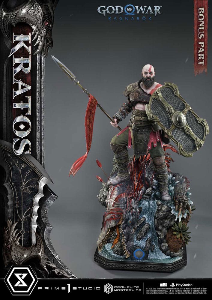 Statuette God of War : Ragnarok Real Elite Masterline Series 1/3 Kratos Ultimate Bonus Version 95 cm