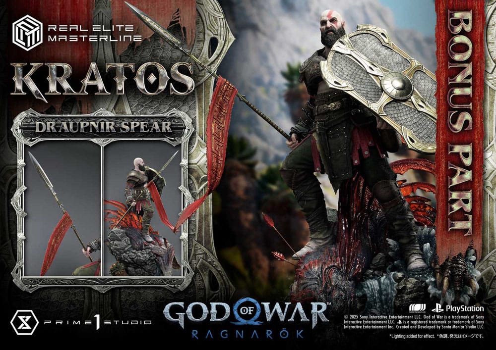Statuette God of War : Ragnarok Real Elite Masterline Series 1/3 Kratos Ultimate Bonus Version 95 cm
