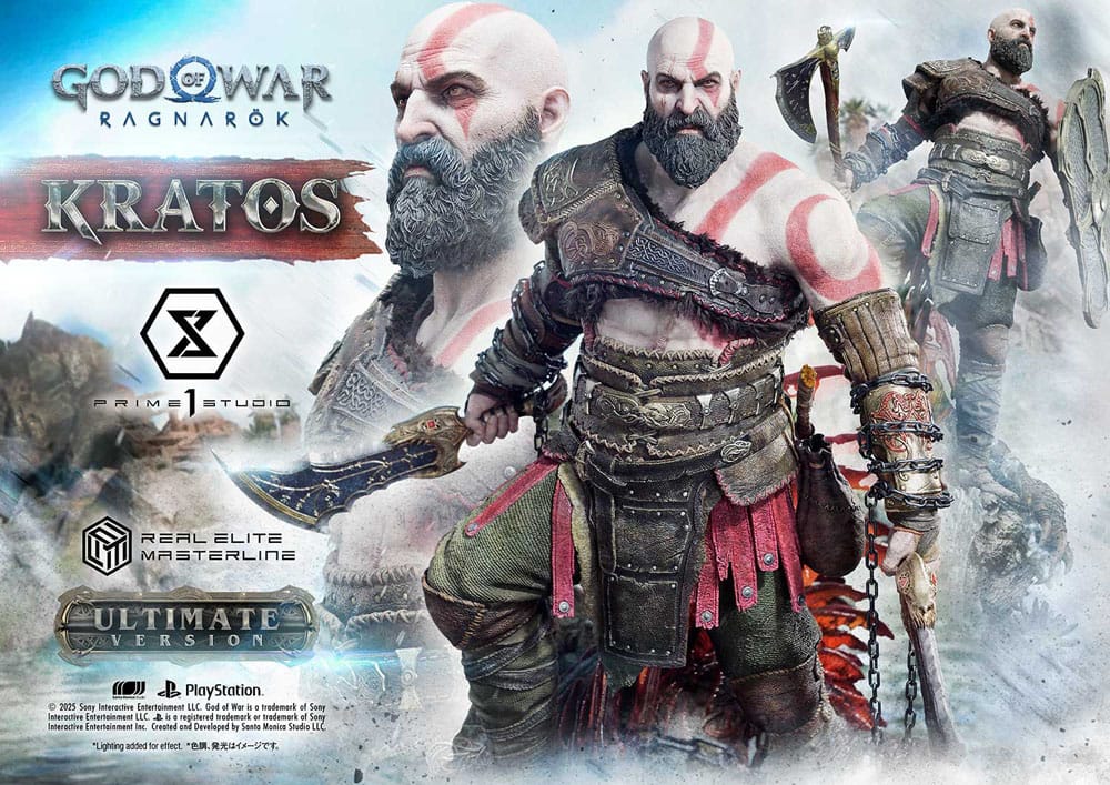 Statuette God of War : Ragnarok Real Elite Masterline Series 1/3 Kratos Ultimate Bonus Version 95 cm