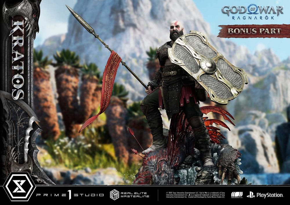 Statuette God of War : Ragnarok Real Elite Masterline Series 1/3 Kratos Ultimate Bonus Version 95 cm