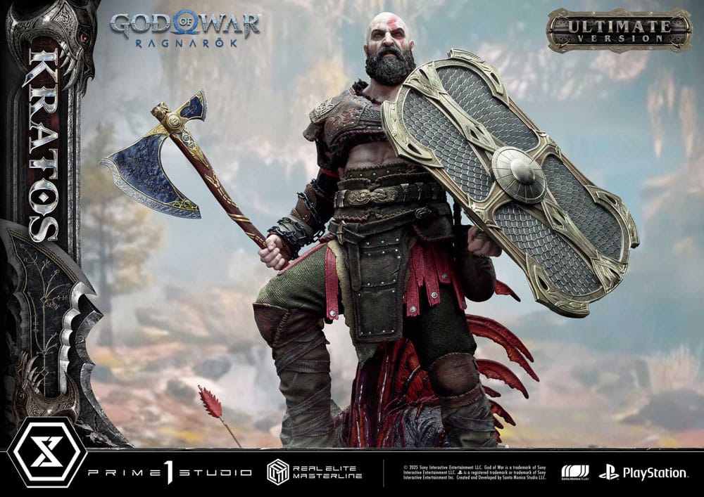 Statuette God of War : Ragnarok Real Elite Masterline Series 1/3 Kratos Ultimate Bonus Version 95 cm
