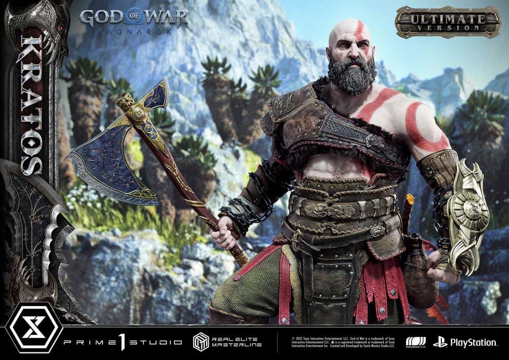 Statuette God of War : Ragnarok Real Elite Masterline Series 1/3 Kratos Ultimate Bonus Version 95 cm