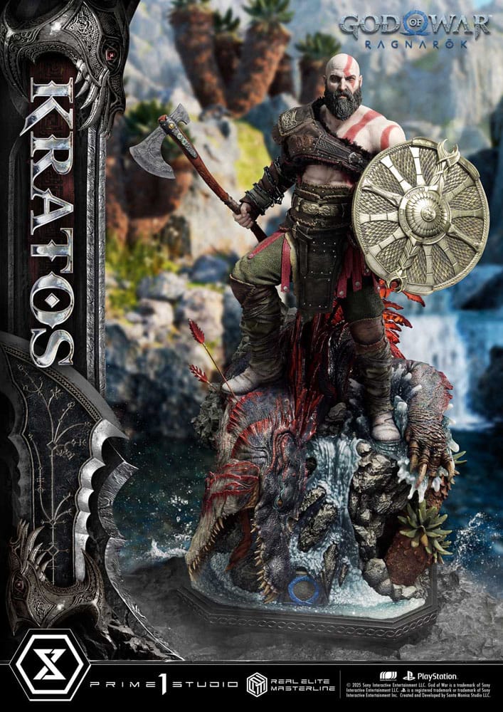 Statuette God of War : Ragnarok Real Elite Masterline Series 1/3 Kratos Ultimate Bonus Version 95 cm