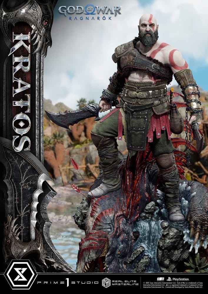 Statuette God of War : Ragnarok Real Elite Masterline Series 1/3 Kratos Ultimate Bonus Version 95 cm