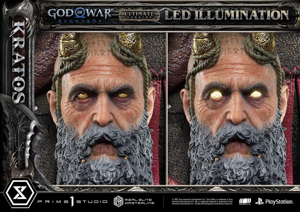 Statuette God of War : Ragnarok Real Elite Masterline Series 1/3 Kratos Ultimate Bonus Version 95 cm