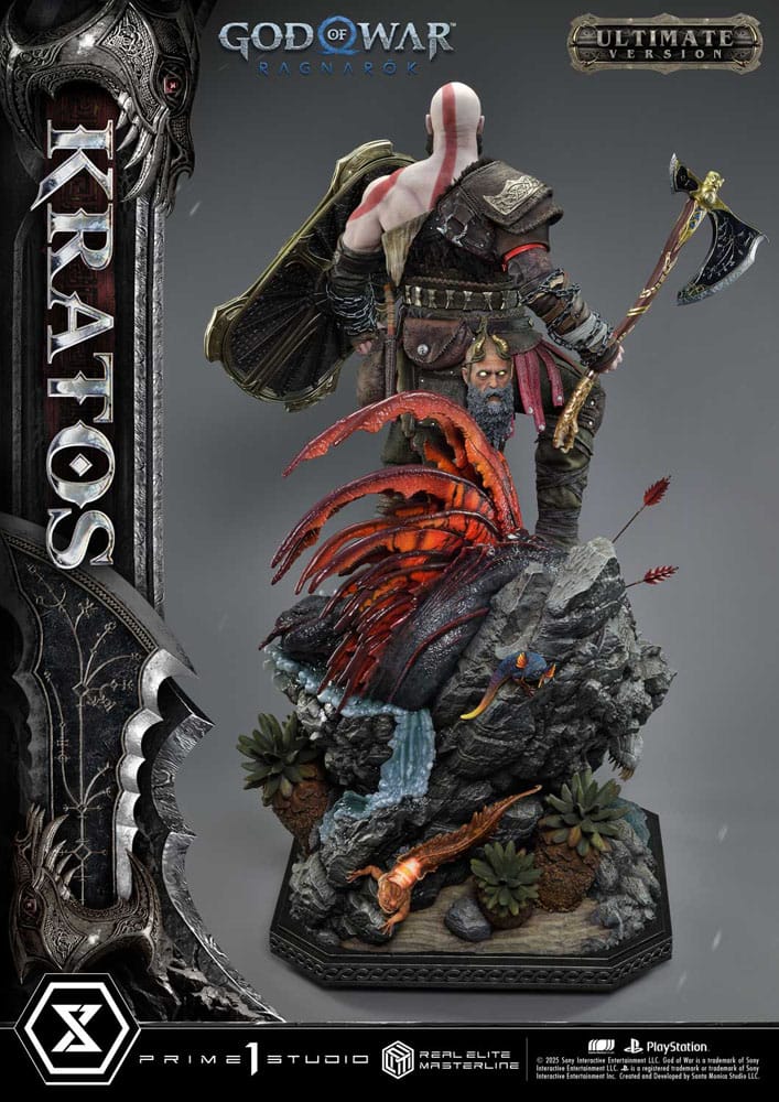 Statuette God of War : Ragnarok Real Elite Masterline Series 1/3 Kratos Ultimate Bonus Version 95 cm